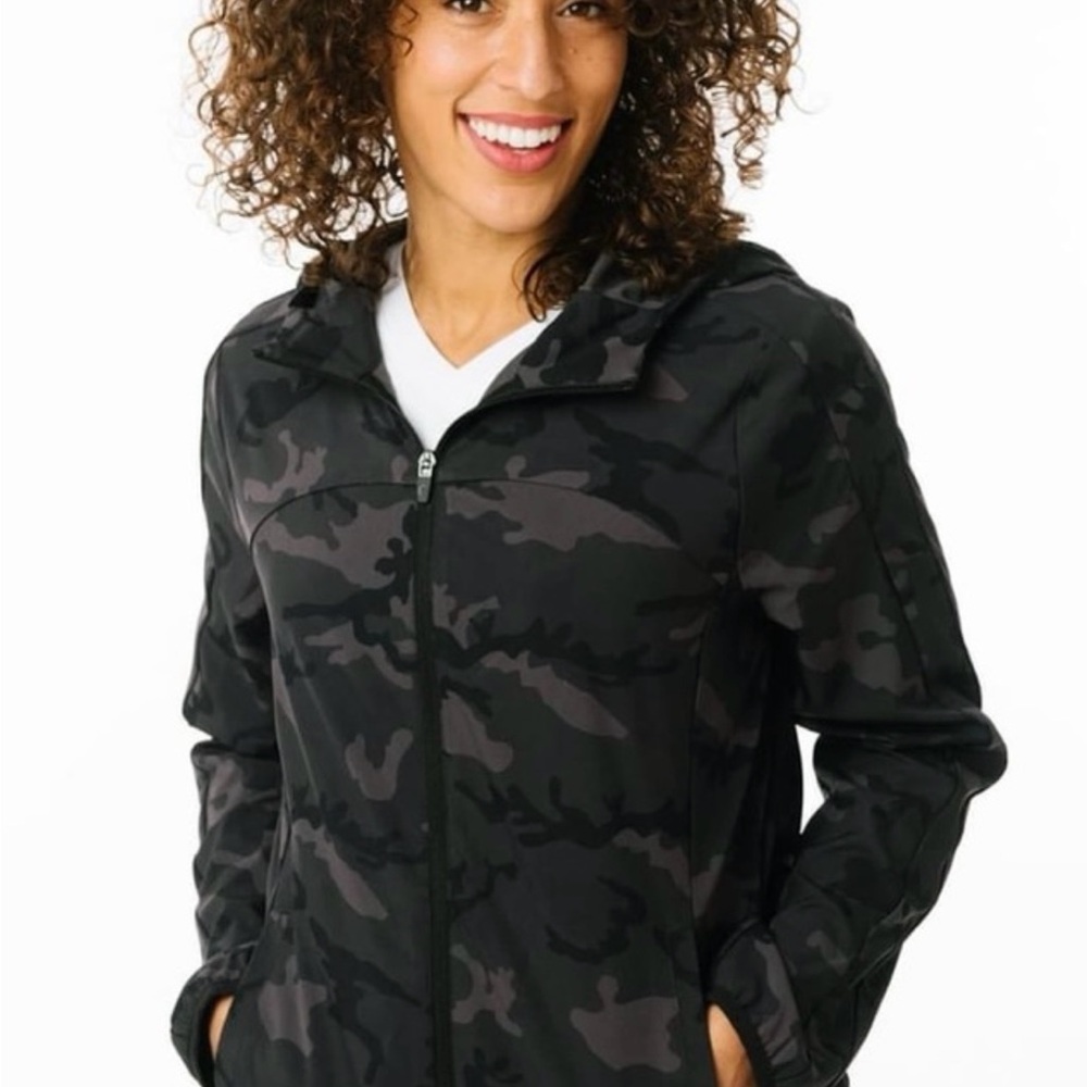 ZYIA Black Camouflage Utility Jacket